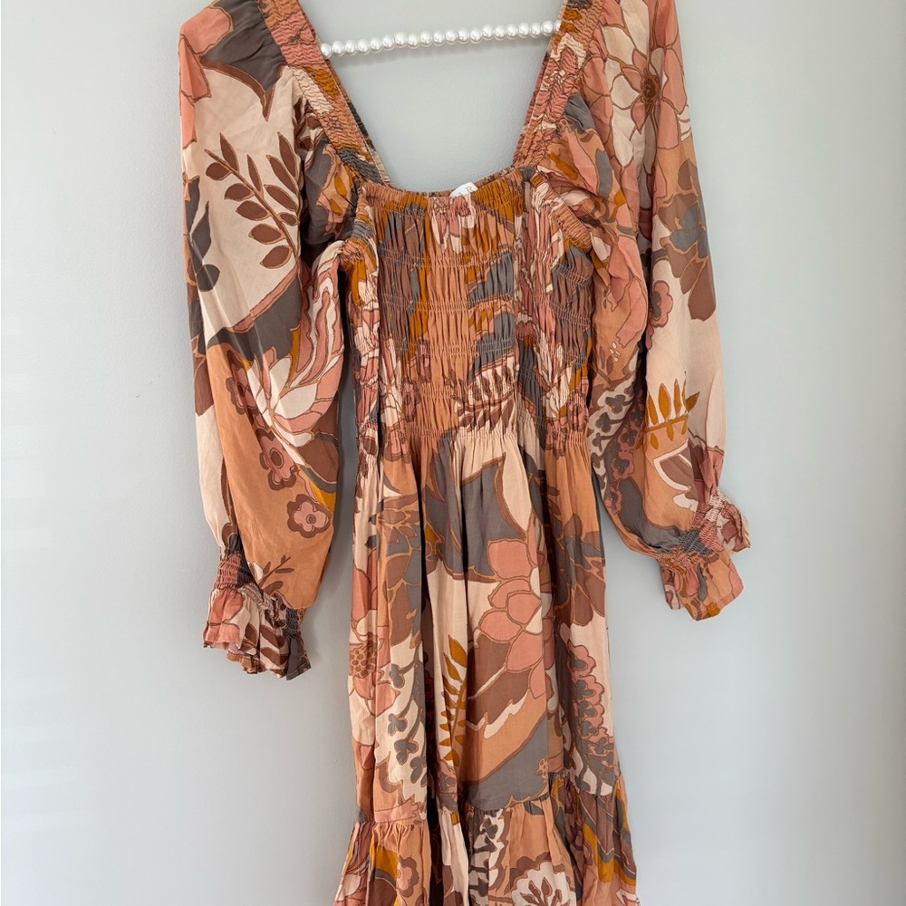Floral Bohemian Dress in Earth Tones